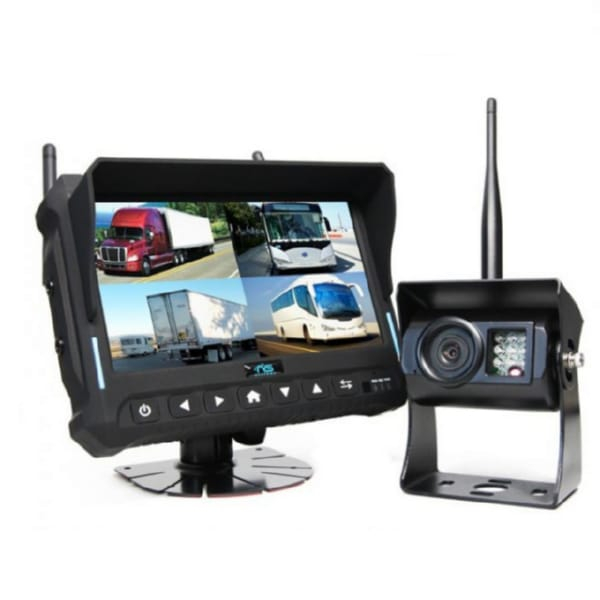 Rear View Safety RVS-4CAM-SC-24 Wireless Backup Camera System 7" QV Monitor w/DVR (loose wire), 3 x Backup Cameras, Suction Cup