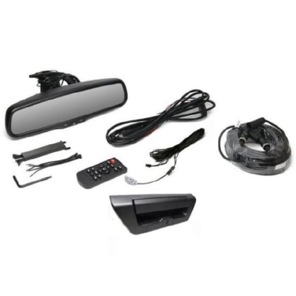 Rear View Safety RVS-718503-08 Backup Camera System for F150 Camera 2015+, Mirror Monitor with Compass and Temperature, 33ft Cable