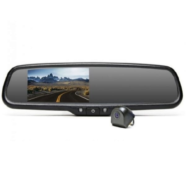 Rear View Safety RVS-718514-03 Backup Camera System for GMC Canyon, Mirror Monitor with Compass and Temperature, Tailgate Camera, 33ft Cable