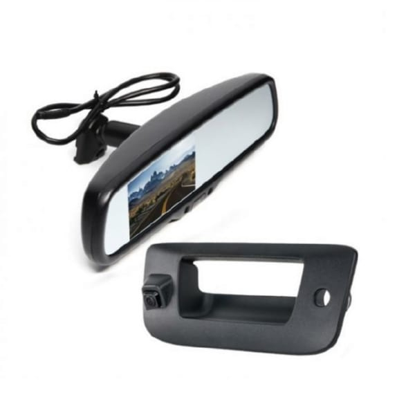 Rear View Safety RVS-718516-01 Backup Camera System for Sierra 2500 2007-2014, Mirror Monitor, Sierra Tailgate Camera, 33ft Cable