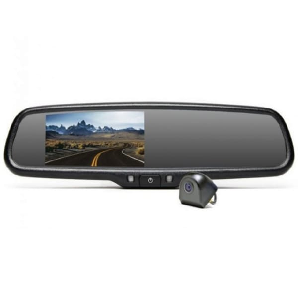 Rear View Safety RVS-718518-03 Backup Camera System for Toyota Tacoma, Mirror Monitor with Compass and Temperature, Tailgate Camera, 33ft Cable