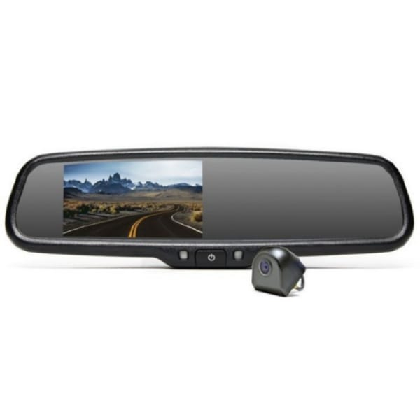 Rear View Safety RVS-718523-03 Backup Camera System for Honda Ridgeline, Mirror Monitor with Compass and Temperature, Tailgate Camera, 33ft Cable