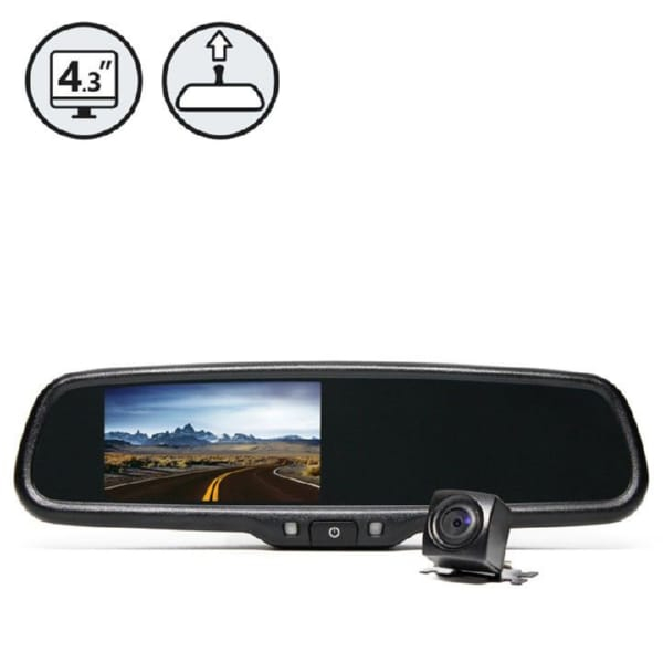 Rear View Safety RVS-776718-4CH G-Series 4 Channel Rear View Mirror Monitor, Surface Mount Backup Camera