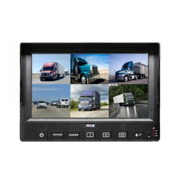Rear View Safety RVS-96D 9" LED 6 Channel Split Screen Monitor with Built-in DVR