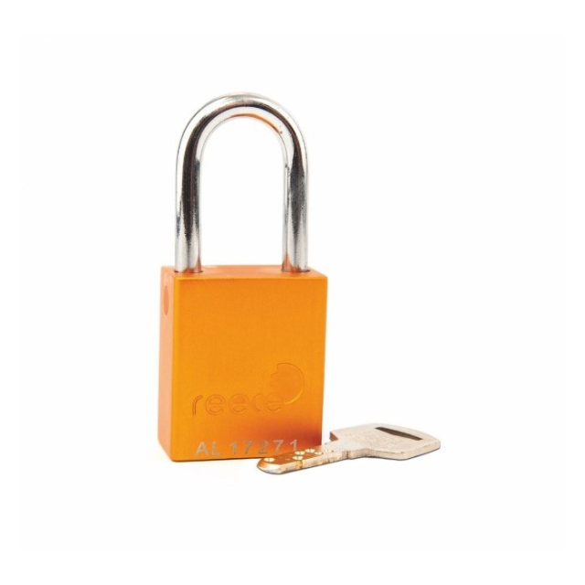 Reece Safety AL38YLWK 1-1/2" Aluminum Safety Padlock, 1-1/2" Steel Shackle, Keyed Alike, Yellow