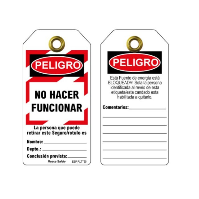 Reece Safety ESPRLTT50 ToughTag 75X160mm, Peligro - No Hacer Funcionar (Pack Of 10)