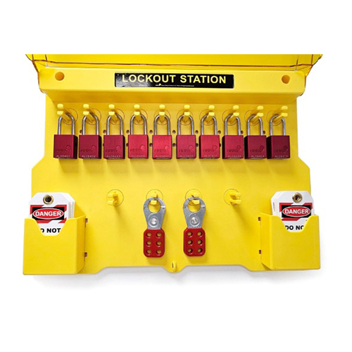 Reece Safety LSE113TT 12 Hook Covered Lockout Station with Neylon Safety Padlocks