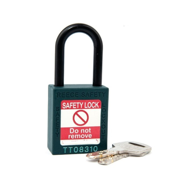 Reece Safety NC38TEAK 1-1/2" Nylon Safety Padlock, 1-1/2" Non Conductive Shackle, Keyed Alike, Teal