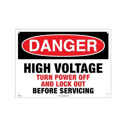 Reece Safety RLS102 Lockout Sign - Danger - High Voltage, 10" x 14"