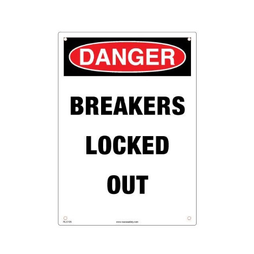Reece Safety RLS105 Danger - Breaker Locked Out 10" x 14" Sign