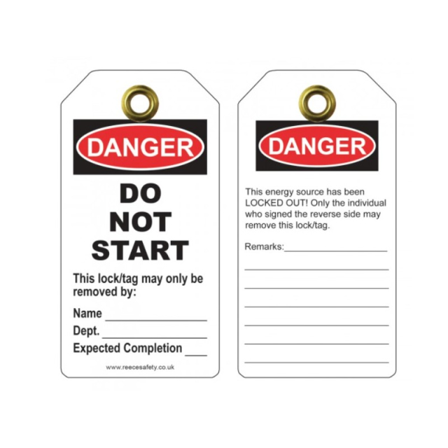 Reece Safety RLTT52 ToughTag 75X160mm, Danger - Do Not Start Tuff Tags (Pack Of 10)
