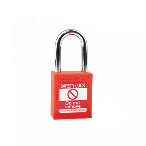 Reece Safety TT38ORJK 1-1/2" Nylon Safety Padlock, 1-1/2" Steel Shackle, Keyed Alike, Orange
