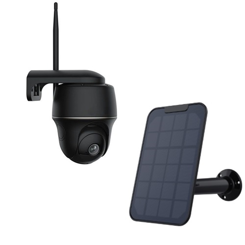 Reolink Argus PT (5MP, Black) + Solar Panel (Black) Argus PT 2K+ Super High Definition Wireless Black Solar Battery Camera with Pan & Tilt, Black Solar Panel (3W)