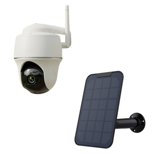 Reolink Argus PT Lite (White) + Solar Panel (Black) Argus PT Lite Smart Wireless Pan & Tilt Security Camera with 3MP Super High Definition, Black Solar Panel (3W)