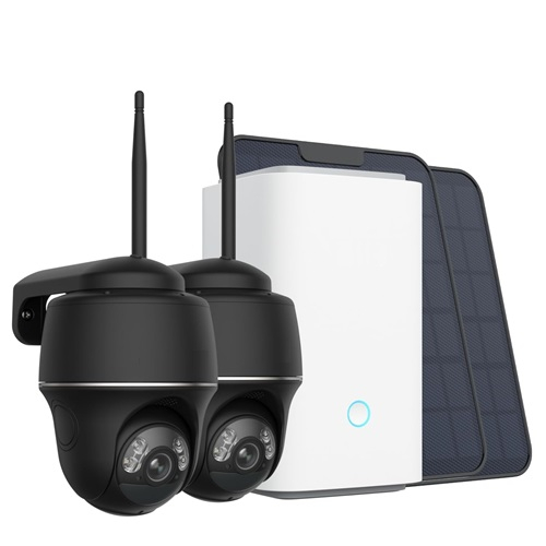 Reolink Home Hub w/ 2x Argus PT Ultra + Solar Panel 2 (B) Wireless Security System with 2 Argus PT Ultra 4K Wireless Standalone Cameras with Solar Panel (6W) (Black)