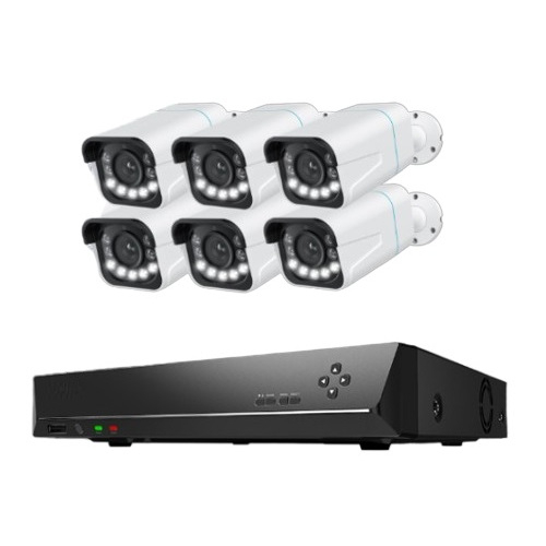 Reolink RLK16-811B8-A 6-Camera Bundle RLK16-811B8-A Smart 4K Power Over Ethernet (PoE) Camera System with 5X Optical Zoom & Spotlights, 6 Cameras