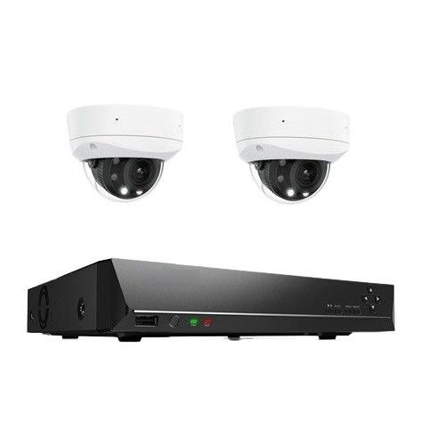 Reolink RLK8-843V4 2-Camera Bundle RLK8-843V4 Smart 4K 8MP IK10 Power Over Ethernet (PoE) Dome Camera System with 5x Optical Zoom, 8-Channel Network Video Recorder (NVR), 2 Cameras