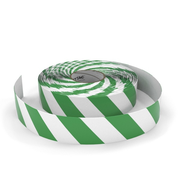 SafetyTac SLH273 Lean Hazard Floor Tape 2"x100', Green/White