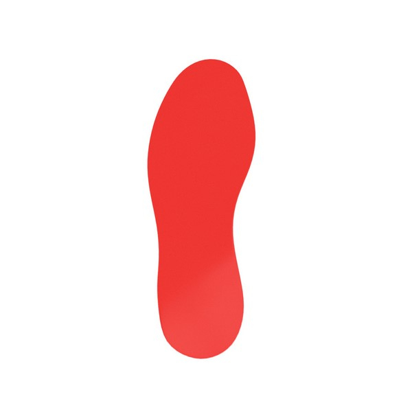 SafetyTac STF904 Floor Sticker, 9.5"x3.5" Red Footprint, Pack of 25