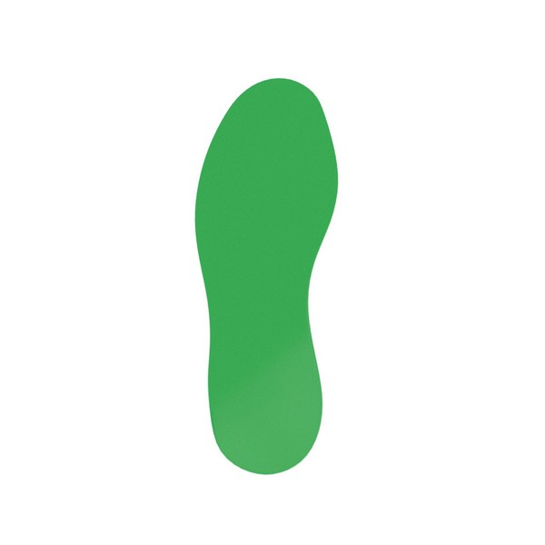 SafetyTac STF1105 Floor Sticker, 11.5"x3.5" Green Footprint, Pack of 15