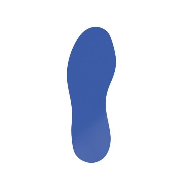SafetyTac STF1107 Floor Sticker, 11.5"x3.5" Blue Footprint, Pack of 15