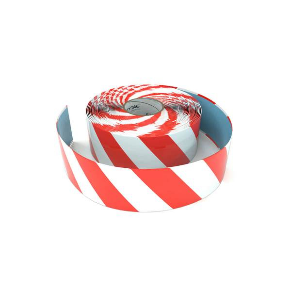 SafetyTac STH271 Hazard Floor Tape 2"x100', Red / White