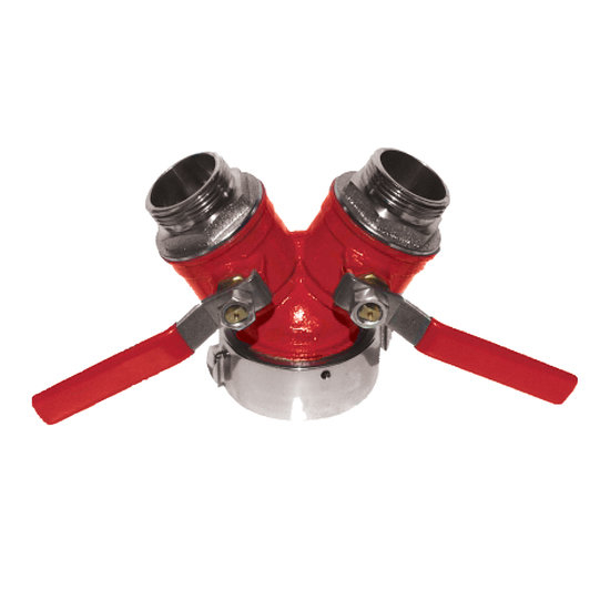 Seal Fast 1733730 2-1/2 in NST x 1-1/2 in NST x 1-1/2 in NST Connection Brass 1/4 Turn Ball Type Leader Line Siamese Wye