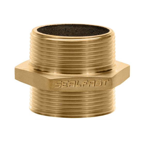 Seal Fast 2414625 1-1/2 in MNST x 1-1/2 in MNPT Brass Double Male Hex Nipple