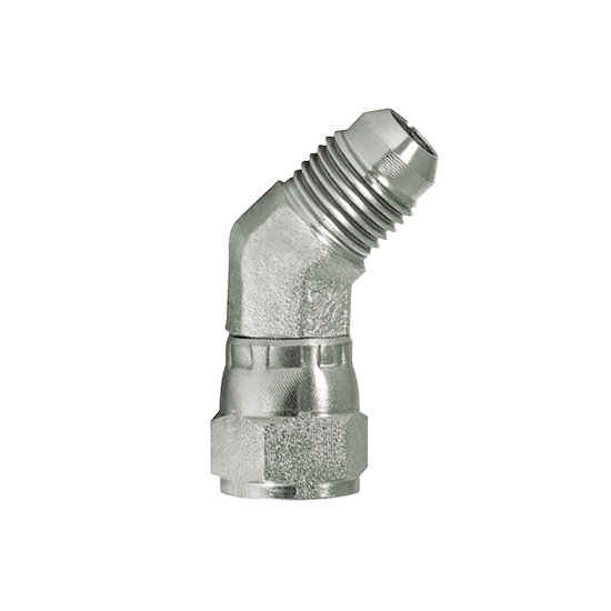 Seal Fast 6502-32-32 2 in T1 (UNF) and 2 in T2 (UNF) Carbon Steel 37 Flare to Pipe 45 Degree JIC Male x IC Swivel Female Elbow