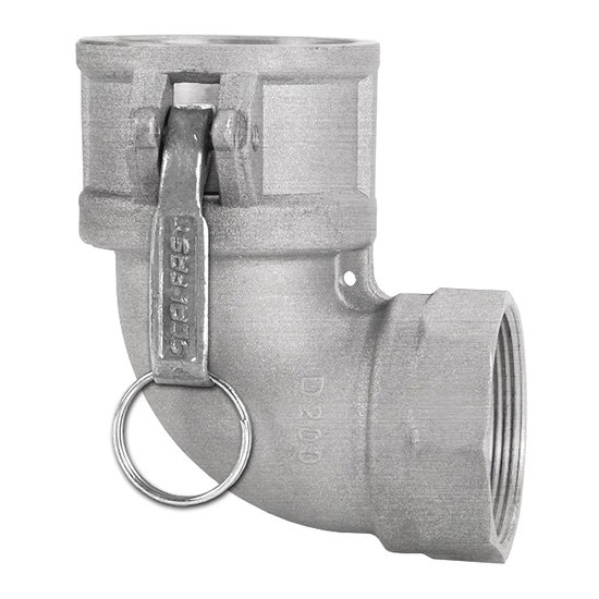Seal Fast D100SS90 1 in Size 316 SS Type D Female Coupler x Female NPT 90 Degree Elbow Cam and Groove Coupling