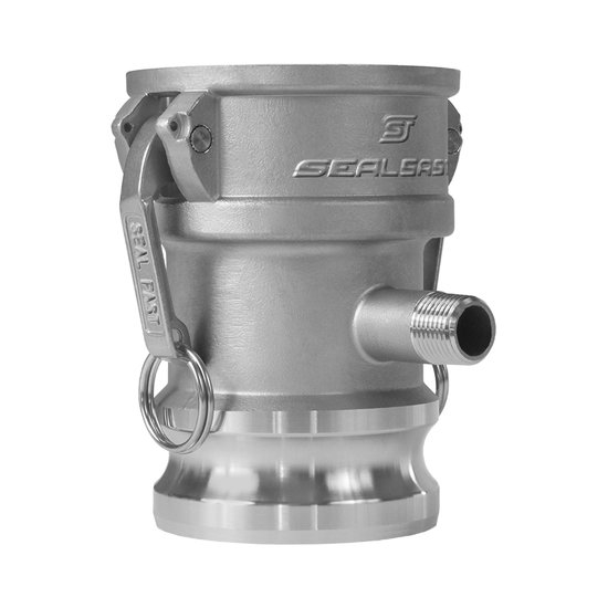 Seal Fast DA 3030-1SS 3 x 3 x 1/2 in Size 316 Stainless Steel Type DA- Female Reducing Coupler x Male Adapter Cam and Groove Coupling with Pipe Tap