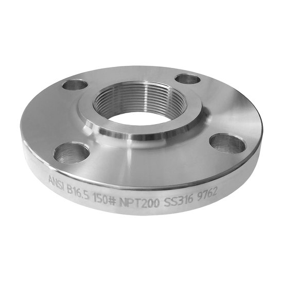Seal Fast NPT200SS6 2 in Pipe Size 316 Stainless Steel NPT Threaded Raised Face ANSI B16.5 Forged 150 Flange