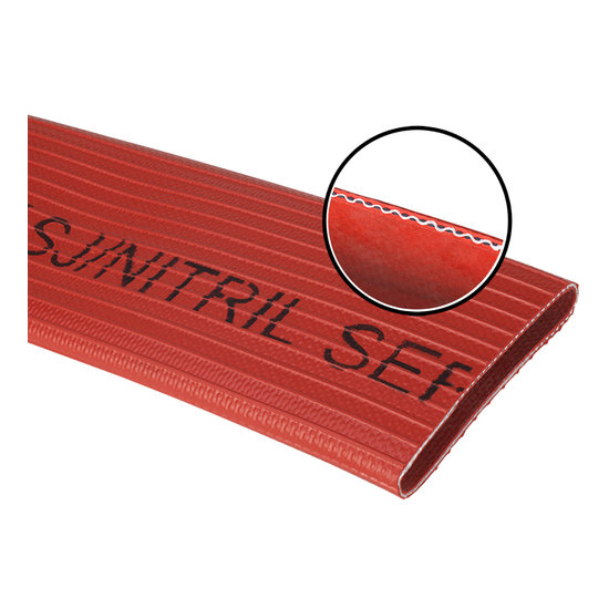 Seal Fast P2502035355 2-1/2" x 50 Feet (ft) Length Brass Coupler Red Nitrile Covered 500# Service Test Permaline Fire Hose Assembly w/ NST p/l