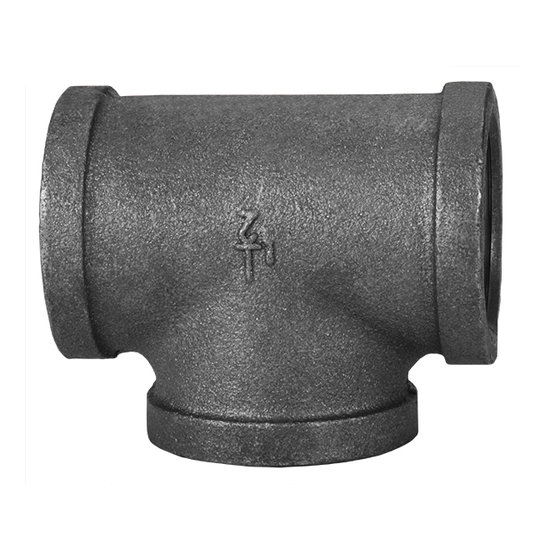 Seal Fast PCIT13 6 in Size BMI Black Malleable Iron Threaded Tee Fitting