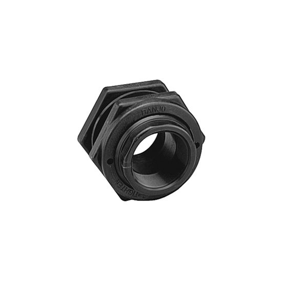 Seal Fast TF050V Banjo 1/2 in Size and 1 5/8 in Hole Size Polypropylene Bulkhead Tank Fitting with FKM