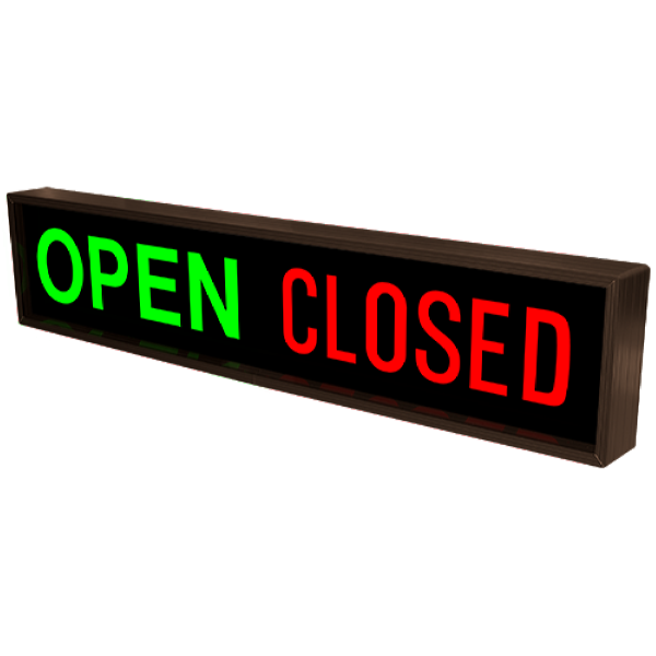 Signal-Tech 25883 PHX734GR-100/120-277VAC "OPEN | CLOSED" Outdoor Blank-out LED Backlit Sign