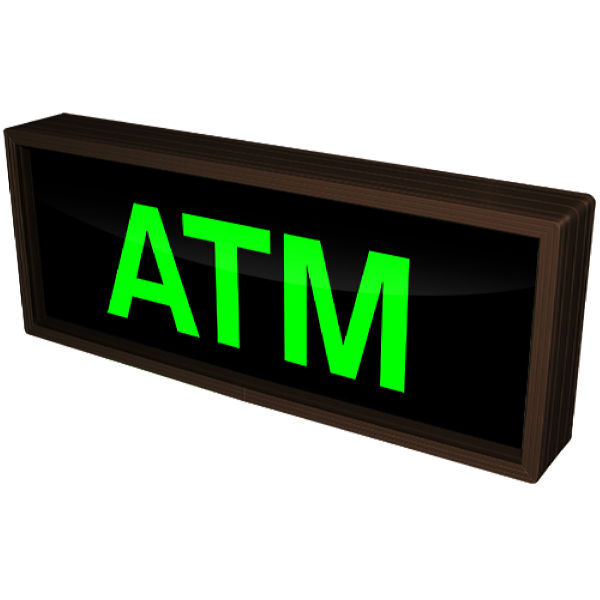 Signal-Tech 25924 PHX718G-125/120-277VAC "ATM" Outdoor Blank-out LED Backlit Sign