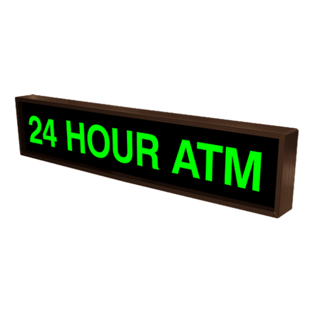Signal-Tech 25931 PHX734G-166/120-277VAC "24 HOUR ATM" Outdoor Blank-out LED Backlit Sign