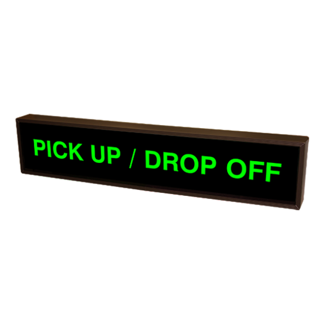 Signal-Tech 25939 PHX734G-160/120-277VAC "PICK UP/DROP OFF" Outdoor Blank-out LED Backlit Sign