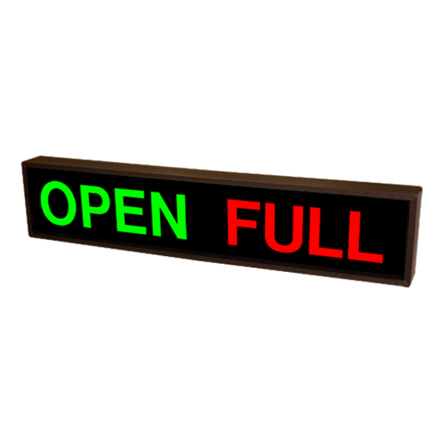 Signal-Tech 26032 PHX734GR-220/120-277VAC "OPEN | FULL" Outdoor Blank-out LED Backlit Sign