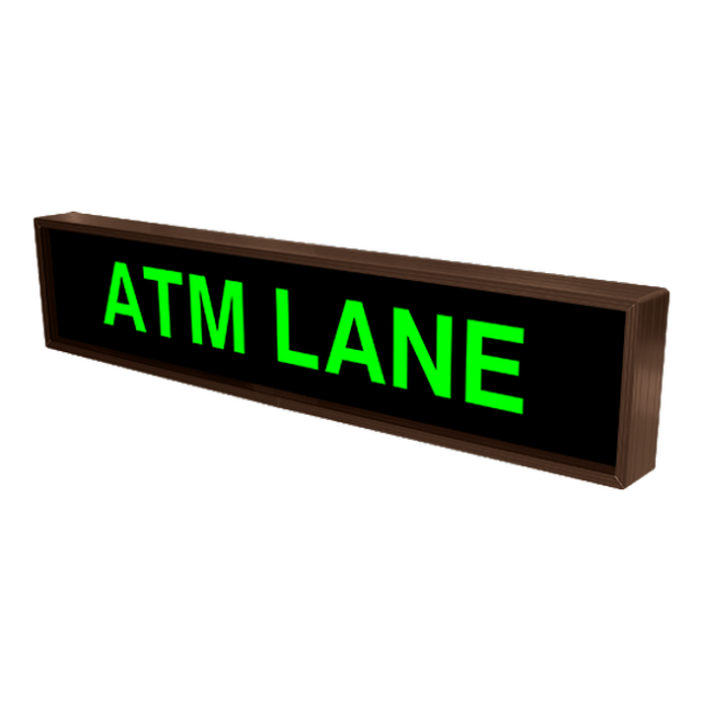 Signal-Tech 26623 PHX734G-121/120-277VAC "ATM LANE" Outdoor Blank-out LED Backlit Sign
