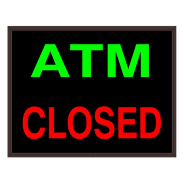 Signal-Tech 27017 PHX1418GR-574/120-277VAC "ATM | CLOSED" Outdoor Blank-out LED Backlit Sign