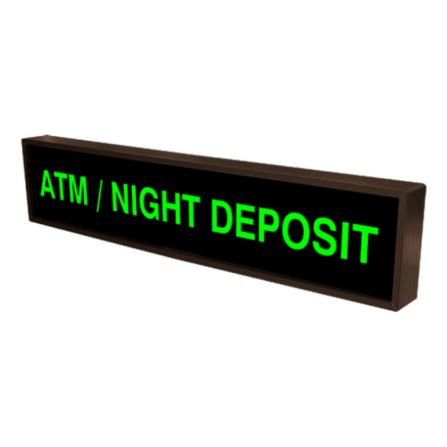 Signal-Tech 27110 PHX734G-A658/120-277VAC "ATM/NIGHT DEPOSIT" Outdoor Blank-out LED Backlit Sign