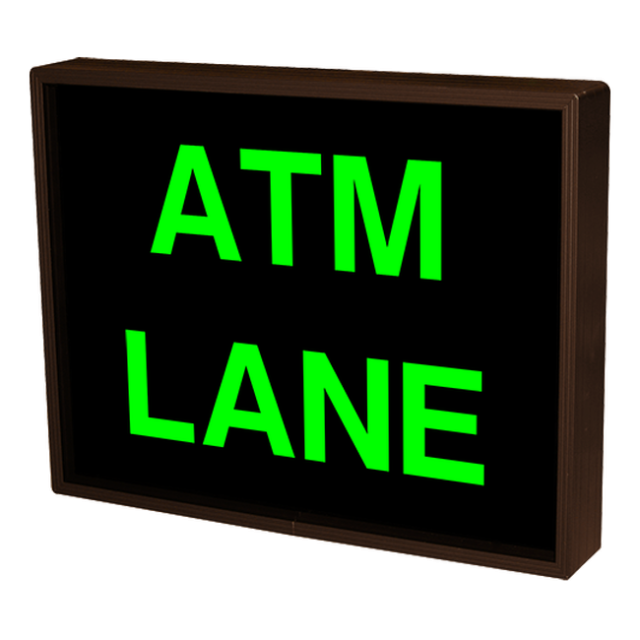 Signal-Tech 27809 PHX1418G-121/120-277VAC "ATM LANE" Outdoor Blank-out LED Backlit Sign
