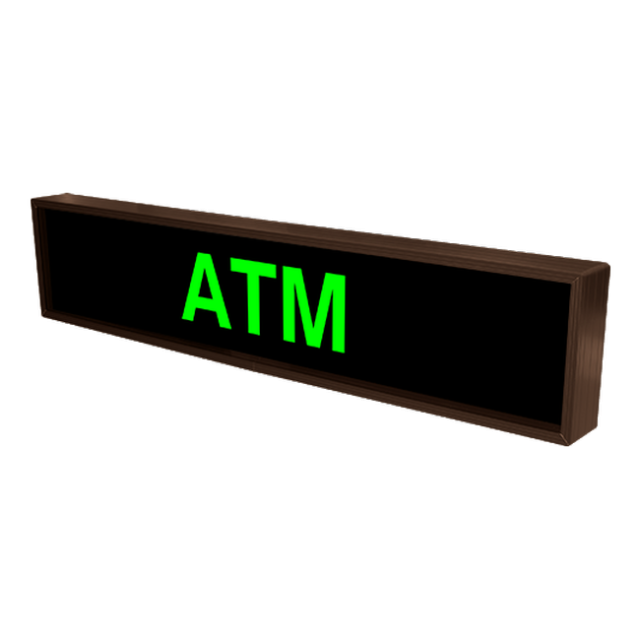 Signal-Tech 27873 PHX734G-125/120-277VAC "ATM" Outdoor Blank-out LED Backlit Sign