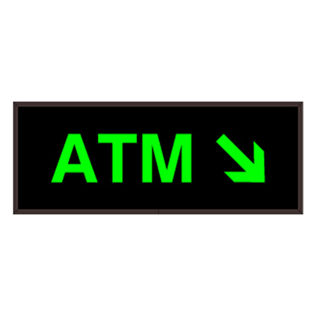 Signal-Tech 28773 PHX718G-H278/120-277VAC "ATM w/ Down Right Arrow" Outdoor Blank-out LED Backlit Sign