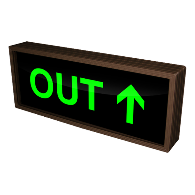 Signal-Tech 29360 PHX718G-H431/120-277VAC "OUT w/ Up Arrow" Outdoor Blank-out LED Backlit Sign