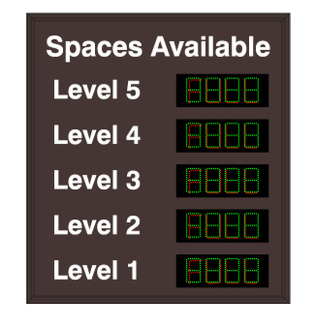 Signal-Tech 29447 SA5449GR-05/120-277VAC "5 Level Space Available-Level 1-5" Space Available Sign