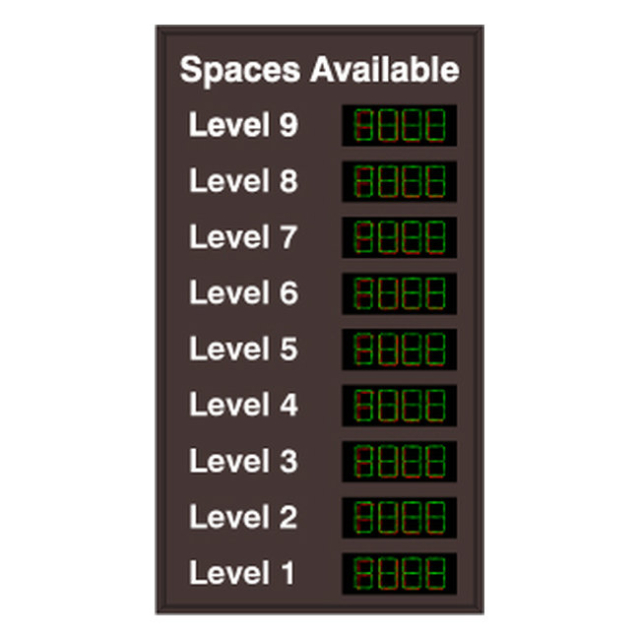 Signal-Tech 29451 SA8849GR-09/120-277VAC "9 Level Space Available-Level 1-9" Space Available Sign