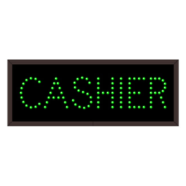 Signal-Tech 29529 TCL718G-198/120-277VAC "CASHIER" Outdoor Blank-out LED Direct-view Sign